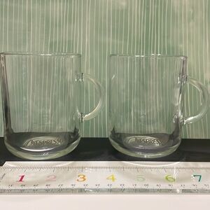 TWO Tempered Glass Nespresso Vertuo Coffee Mugs